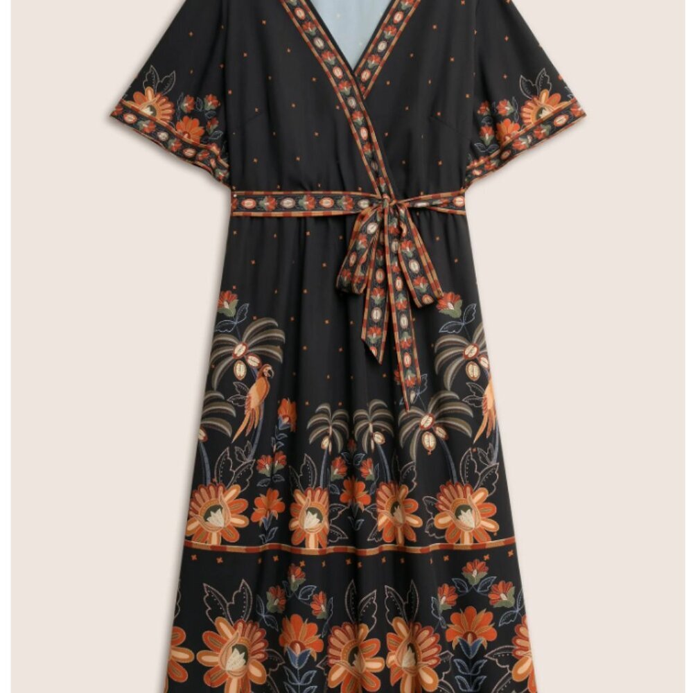 BloomChic Black Floral Midi Dress - Picture 5 of 5